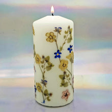 Load image into Gallery viewer, Decorative pillar candle, Unique centrepiece summer candle; perfect gift for mother, for her, birthday present