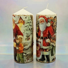 Load image into Gallery viewer, Christmas pillar candles, Decorative Santa candles, Unique home decor, gift for mother, for sister, for her, him