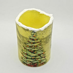Christmas tree set, LED flickering candles with 3D effect, festive coasters, Christmas tableware, decor, gift