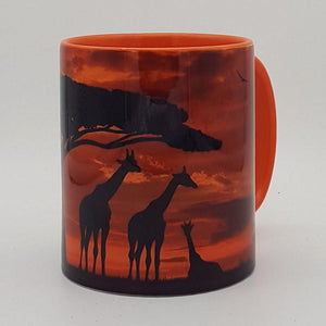 African Giraffes Sunset mug and coaster gift set - Gift Affair
