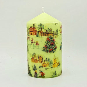 Christmas decorative pillar candle, Christmas Tree, Traditional Christmas gift, home decor, secret Santa