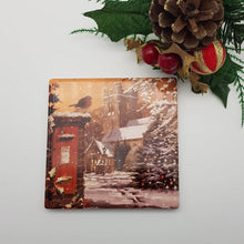 Load image into Gallery viewer, Christmas ceramic coasters, Vintage Christmas gift, Tableware, home and garden decor, letter box gift, Secret Santa