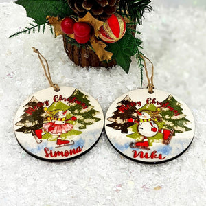 Personalised Christmas ornament, Glitter Christmas bauble, tree decoration, Boy and girl keepsake