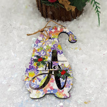 Load image into Gallery viewer, Personalised Christmas Gonk ornament, Glitter Christmas tree decoration, Letter and name ornament