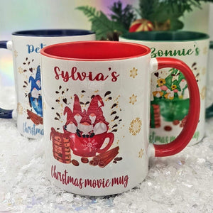 Christmas movie mug, Personalised mug and coaster gift set, Christmas gift, Secret Santa gift