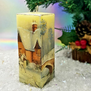 Christmas candle, Vintage Christmas decorative candle gift for her, Festive decor, Secret Santa