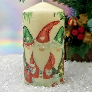 Christmas Gnomes candle, Christmas decorative centrepiece candle, Traditional Christmas gift, festive decor