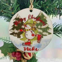 Load image into Gallery viewer, Personalised Christmas ornament, Glitter Christmas bauble, tree decoration, Boy and girl keepsake