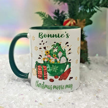 Load image into Gallery viewer, Personalised Christmas movie mug, Green mug and coaster gift set, Christmas gift, Secret Santa gift