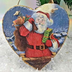 Christmas and winter wall decor, Hanging slate heart, indoor, garden and outdoor decor, gift idea, Secret Santa