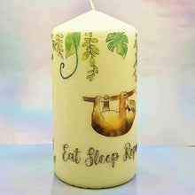 Load image into Gallery viewer, Decorative sloth candle, Sloth lover gift, pillar candle decor