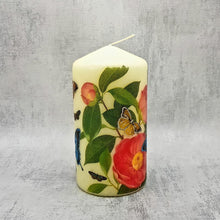 Load image into Gallery viewer, Decorative candle, Butterfly lover gift, Floral pillar candle decor
