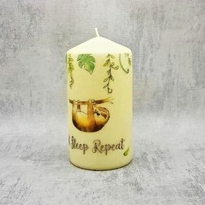 Decorative sloth candle, Sloth lover gift, pillar candle decor