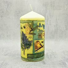 Load image into Gallery viewer, Decorative candle, Spring collage house decor, Floral pillar candle birthday gift for her, for mom