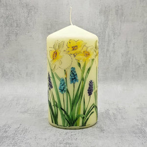 Decorative candle, Butterfly lover gift, Floral pillar candle decor