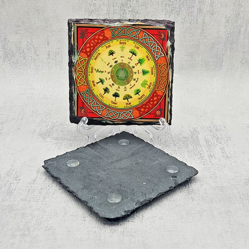 Celtic calendar slate coasters, candle holder, letter box gift, tableware gift for her, for him, for mother, for friend