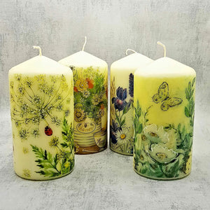 Decorative spring candles, Floral design candle decor, Mother's day, Birthday gift