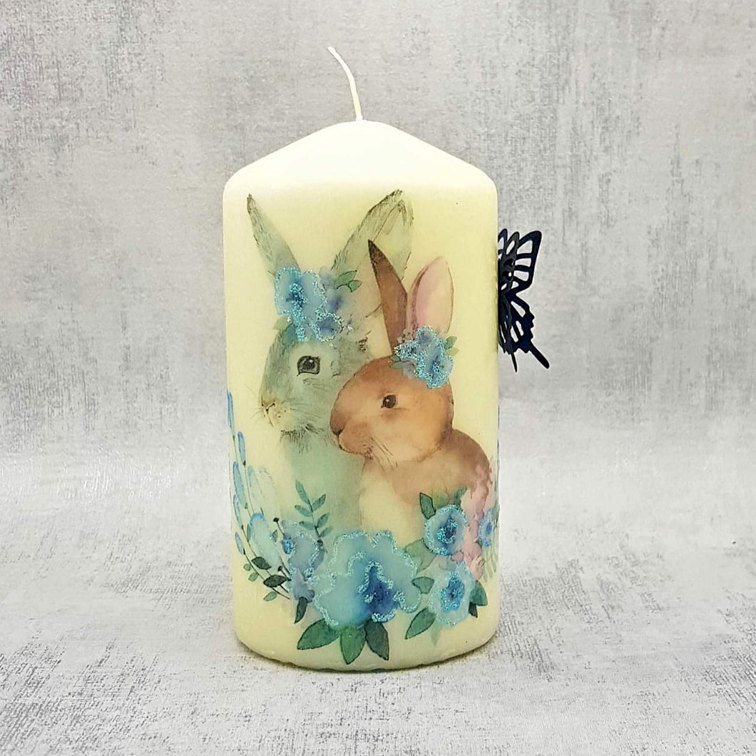 Easter decorative candle, Easter Bunnies, Unique Easter home decor, Best Easter gift