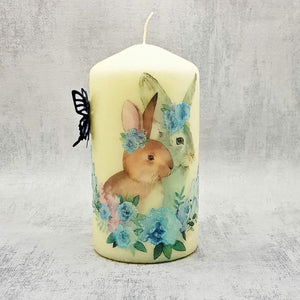 Easter decorative candle, Easter Bunnies, Unique Easter home decor, Best Easter gift