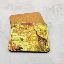 Load image into Gallery viewer, African coaster set, set of 2 mdf coasters, Giraffe lovers
