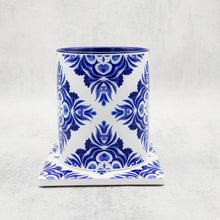 Load image into Gallery viewer, Ceramig mug and coaster, Mediterranean tableware, blue mug
