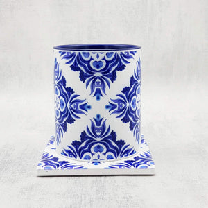 Ceramig mug and coaster, Mediterranean tableware, blue mug