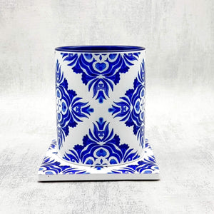 Ceramig mug and coaster, Mediterranean tableware, blue mug