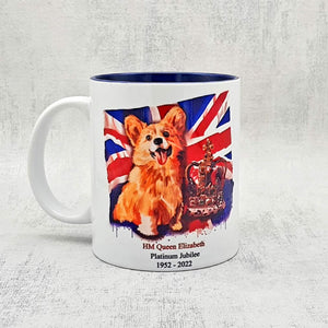 Queen's Elizabeth Platinum Jubilee cermaic mug and coaster, Keepsake gift