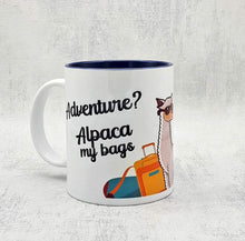 Load image into Gallery viewer, Travel ceramic mug, Keepsake gift, Alpaca mug