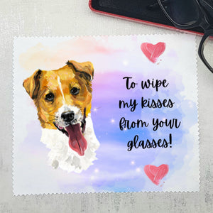 Glasses lens cleaning cloth, Soft cloth for eyeglasses, spectacles, screens, jack russell terrier dog lover gift