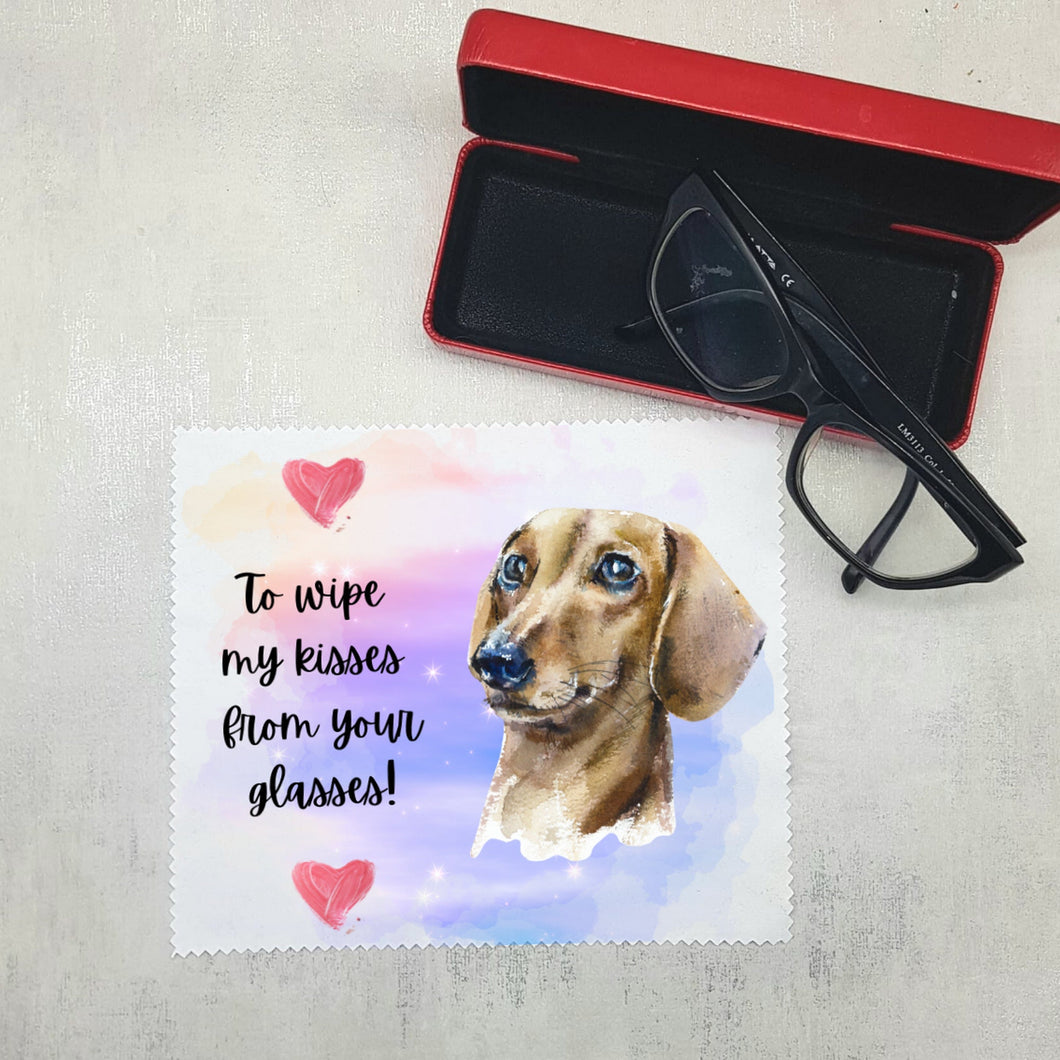 Glasses lens cleaning cloth, Soft cloth for eyeglasses, spectacles, screens, Dachshund dog lover gift