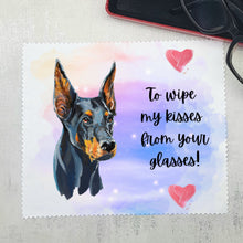 Load image into Gallery viewer, Glasses lens cleaning cloth, Soft cloth for eyeglasses, spectacles, screens, Doberman dog lover gift