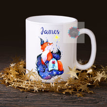 Load image into Gallery viewer, Personalised ceramic mug, Starry fox mug, tableware gift