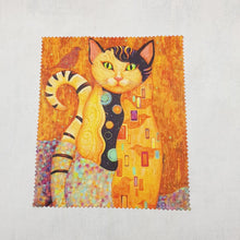 Load image into Gallery viewer, Gustav Klimt golden cat soft cloth for eyeglasses, lens, spectacles, screens, art lover gift