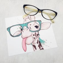 Load image into Gallery viewer, Personalised funny giraffe soft cloth for eyeglasses, lens, spectacles, screens, owl lover gift