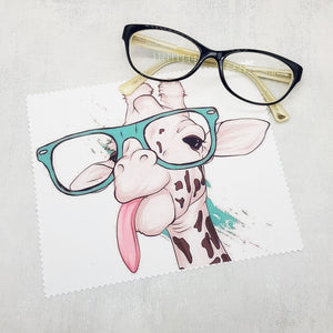 Personalised funny giraffe soft cloth for eyeglasses, lens, spectacles, screens, owl lover gift