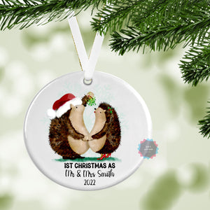 Personalised 1st Christmas as married Mr & Mrs hanging ornament, 1st Christmas bauble, keepsake tree decoration