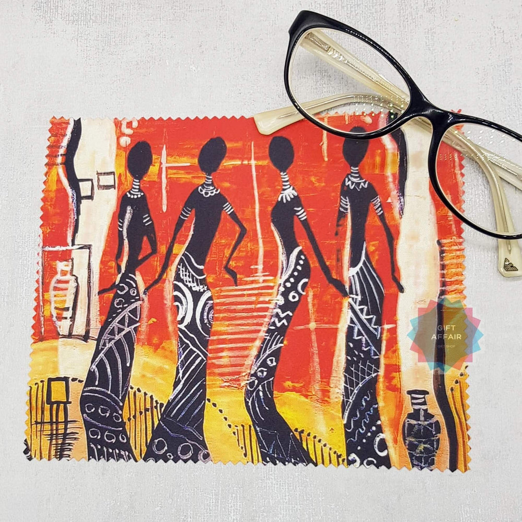Dancing girls soft cloth for eyeglasses, lens, spectacles, screens, African art lover gift
