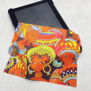 Colours of Life soft cloth for eyeglasses, lens, spectacles, screens, African art lover gift