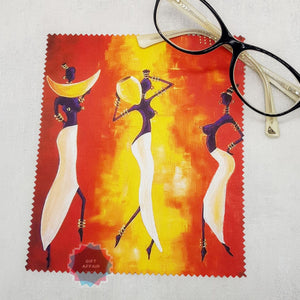 Three girls soft cloth for eyeglasses, lens, spectacles, screens, African art lover gift
