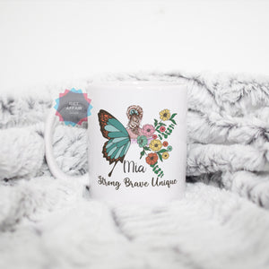 Personalised motivation mug, Butterfly cup gift for sister, best firend, mother
