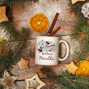 Personalised Christmas mug, Hot chocolocate mug, Christmas tableware gift, Secret Santa gift