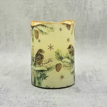 Load image into Gallery viewer, Christmas LED candles, festive winter birds flameless scented candle decor, Secret Santa gift