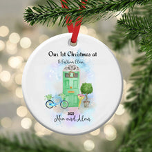 Load image into Gallery viewer, Personalised 1st Christmas in a new home hanging ornament, 1st Christmas bauble, keepsake tree decoration