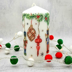 Decorative Christmas Nutcracker soldier candle, Festive candle gift and decor