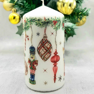 Decorative Christmas Nutcracker soldier candle, Festive candle gift and decor
