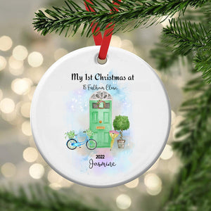 Personalised 1st Christmas in a new home hanging ornament, 1st Christmas bauble, keepsake tree decoration
