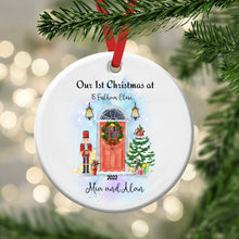 Load image into Gallery viewer, Personalised 1st Christmas in a new home hanging ornament, 1st Christmas bauble, keepsake tree decoration