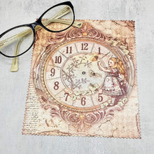 Load image into Gallery viewer, Alice and the Clock soft cloth for eyeglasses, lens, spectacles, screens, small gift