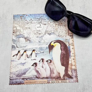 Penguin Family soft cloth for eyeglasses, lens, spectacles, screens, Christmas stocking filler, small gift